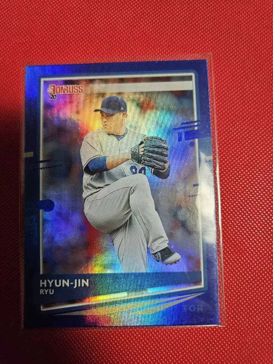 류현진 2020 Donruss Blue Holo 카드